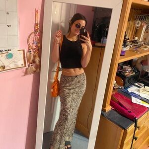 Animal print maxi skirt